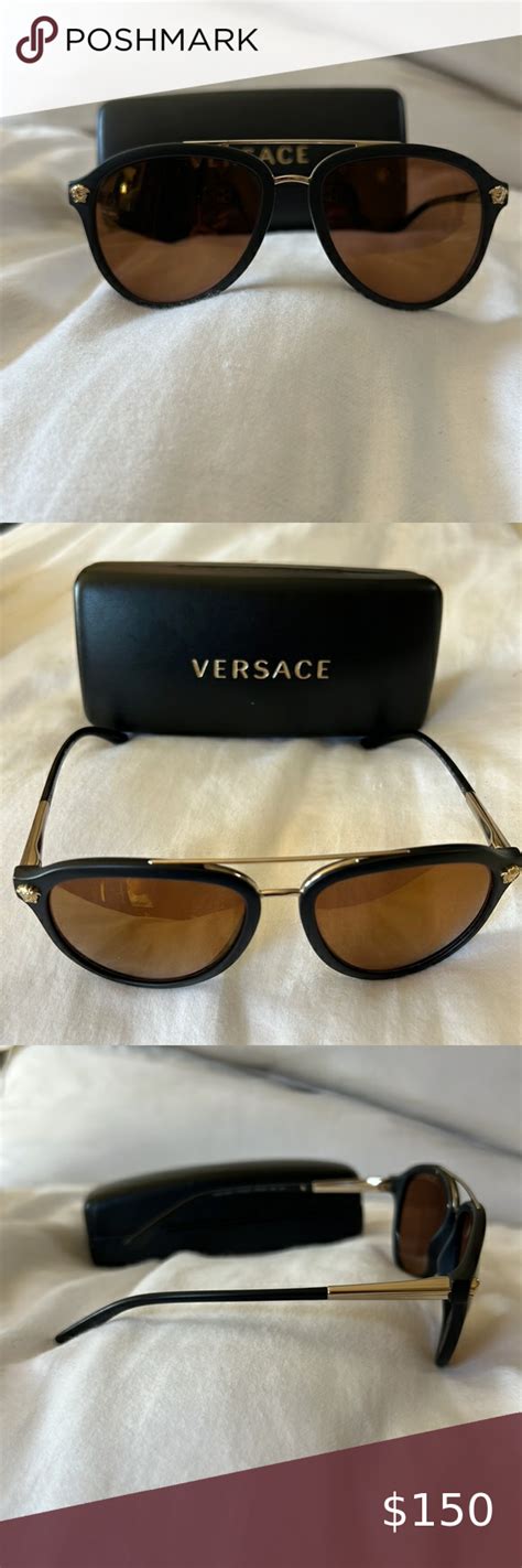 versace aviators color black and grey